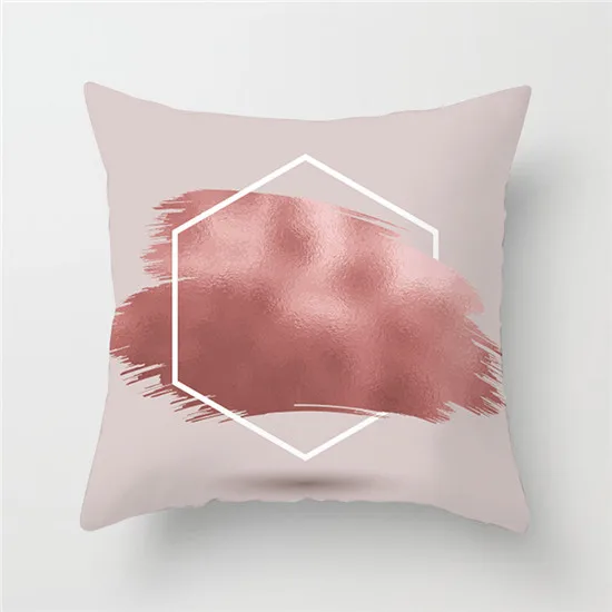 Fuwatacchi чехол для подушки в скандинавском стиле Розовые Геометрические Листья цветочный принт наволочка для подушки для домашнего дивана декоративные подушки для стульев - Цвет: PC04099