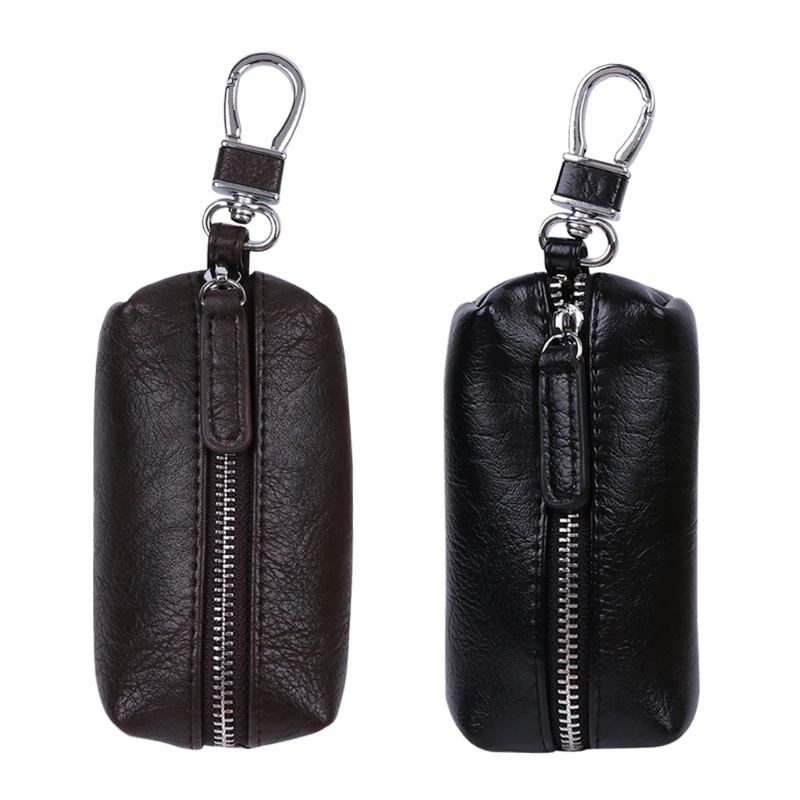 

1Pc Men Women Synthetic Leather Car Key Ring Holder Case KeyChain Purse Bag Coin Key Organizer
