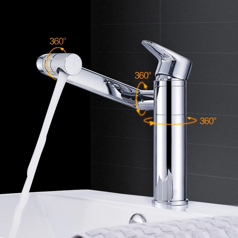 Günstige BAKALA Alle kupfer Bad wasserhahn 360 grad rotation waschbecken zähler becken Warmen und kalten mischbatterien LT 605 LT 606