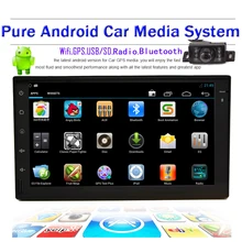 Android Car Headunit GPS Navigation 2Din in dash Car Stereo Radio Universal Car Video Player Support Wifi+Free camera+AM/FM