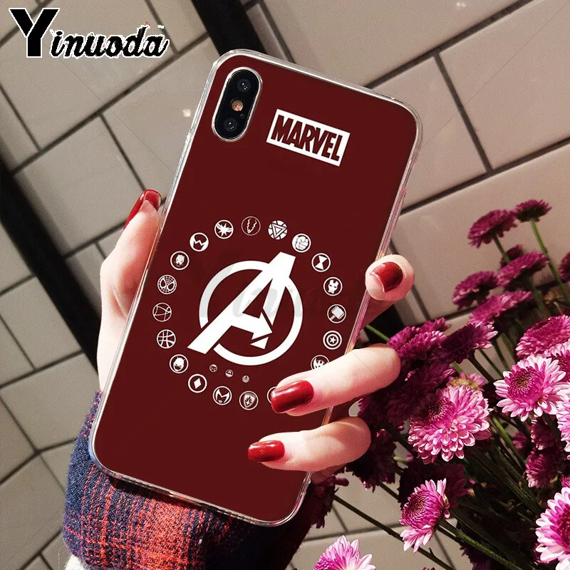 Yinuoda Марвел Мстители логотип мягкий Силиконовый ТПУ чехол для телефона Apple iPhone 8 7 6
