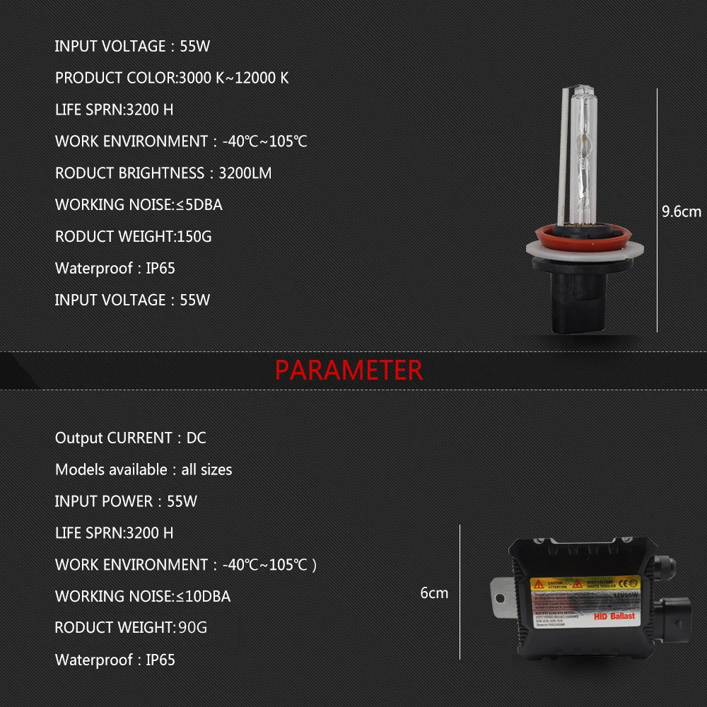 Luz de Nevoeiro Kit de Lâmpadas de Cabeça Jgaut Xenon H13 12 v 110 w Automóvel hi - lo Feixe 3000 k -12000 Frente Lâmpada Automóveis Car Hid dc 2 Lâmpadas de farol de carro (Xenon)