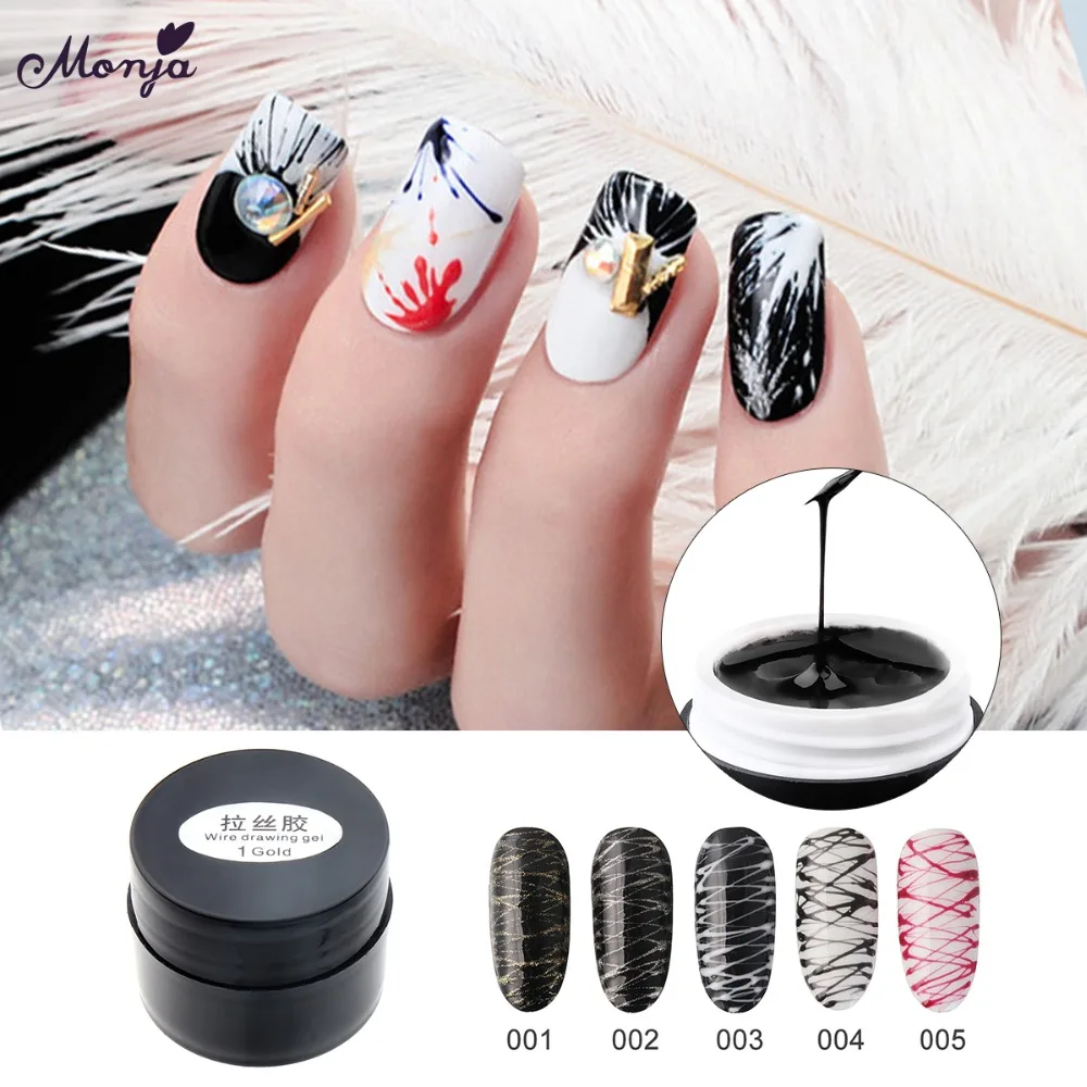 Моня 5 мл Creative Nail Art паук провода Рисование гель точки к линии окрашивание УФ-гель Лаки потянув шелк DIY маникюр инструмент