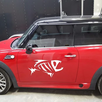 

58cm x 32.63cm 2 x Large Skeleton Tribal Fish Graphic (one For Each Side) Car Sticker For Truck Door Side Vinyl Decal 13 Colors