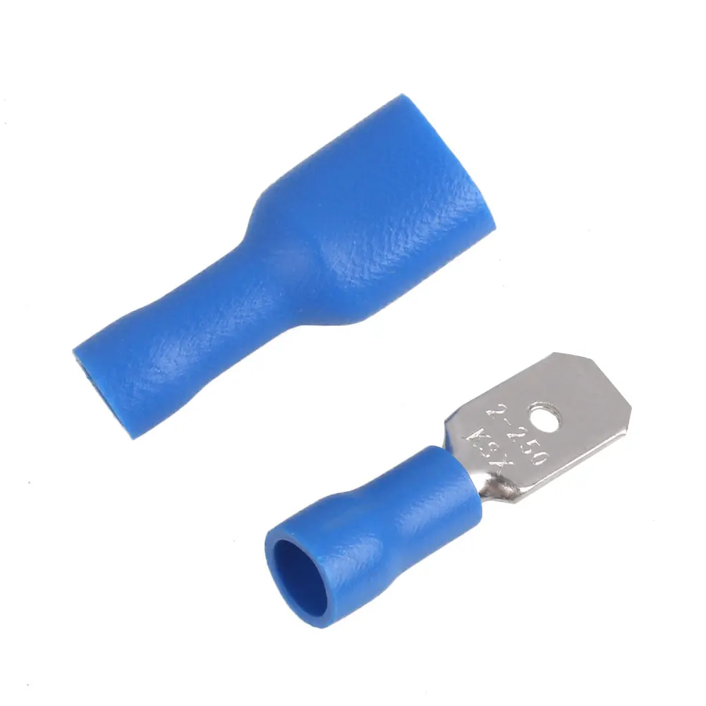 100Pcs Insulated Spade Electrical Crimp Wire Connector Connection