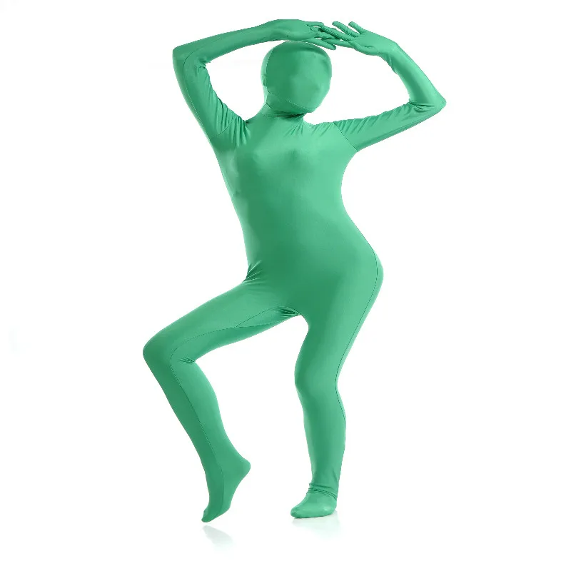 Взрослый костюм Zentai из лайкры на все тело, на заказ, для Хэллоуина, для женщин, вторая кожа, облегающие костюмы, спандекс, комбинезон из лайкры, костюмы для косплея - Цвет: green