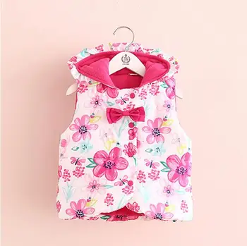 

Free shipping retail 2017 new spring autumn winter 1 ~ 6years out coats letter jacket sports girls thick jacket vest