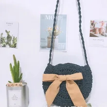 Женские летние круглые соломенные сумки на плечо сумки из ротанга женские богемные тканые соломенные пляжные сумки через плечо