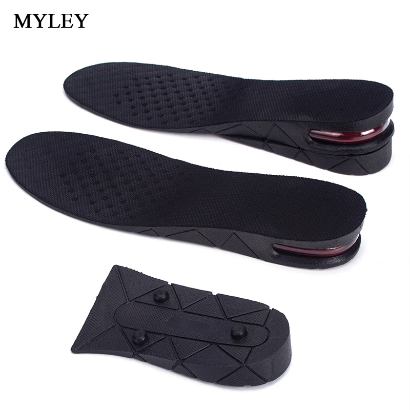 

MYLEY Breathable 1 Pair Increase Height Lift Soft PVC Shoe Pad 3-5 CM 3-Layer Sport Insole Air Cushion Heel Insert For Men Women