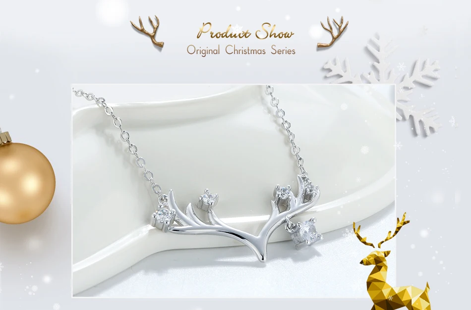 ORSA JEWELS, женские подвески и ожерелья,, Рождество, в форме рога, AAA, Блестящий CZ серебряный цвет, Женские Ювелирные изделия для вечеринки ON157