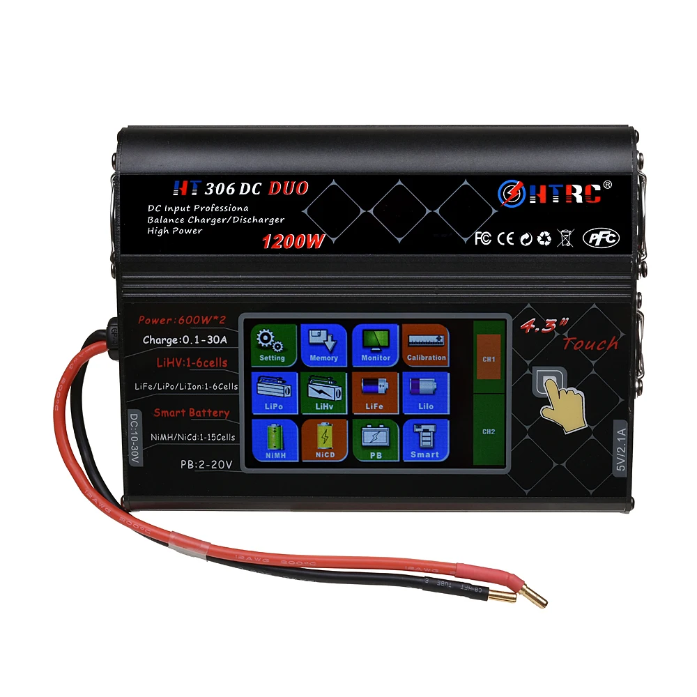 Tenergy T180 100W Touch Screen Balance Charger For NiMH/NiCd/Li-Po/Li-Fe Packs 844949029674