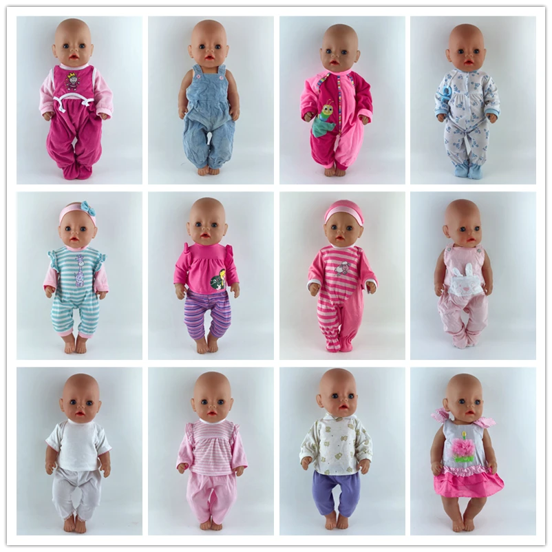 

15color Doll Clothes Suit Fit For 43cm Baby New Born Doll 17 Inch Dolls Clothes,Children best Birthday Gift