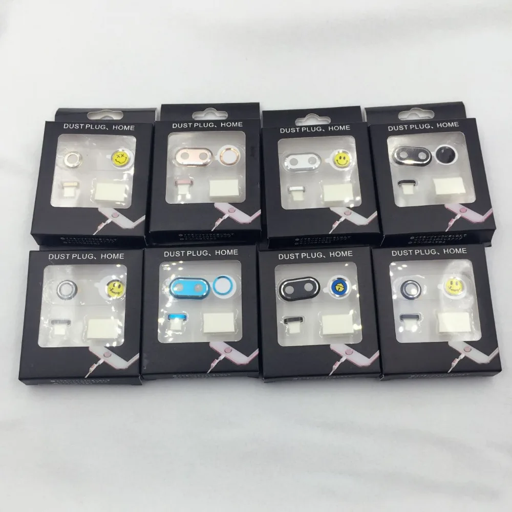 

4 in 1For Apple iPhone 7 7 Plus Back Rear Camera Lens Protector Metal Protective Ring Guard Circle Cover Dust plug A40