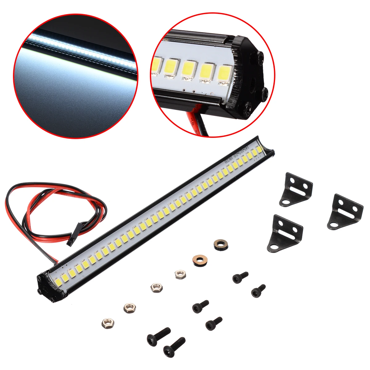 1 PC Super Bright 36 LED Roof Light Lamp Bar Metal RC Truck Crawler Roof Light For 1:10 RC Crawler Accessories