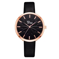 Изысканный Простой стиль для женщин часы Роскошные модные кварцевые наручные часы дропшиппинг Disu Брендовые женские Montre Femme