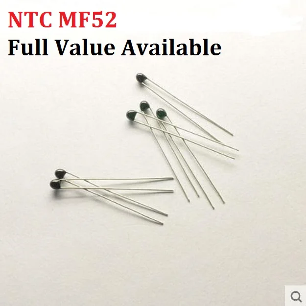 20PCS NTC Thermistor Thermal Resistor MF52 NTC-MF52AT 1K 2K 3K 4.7K 5K 10K 20K 47K 50K 100K 5% 3950B 1/2/3/4.7/K Ohm R Kit