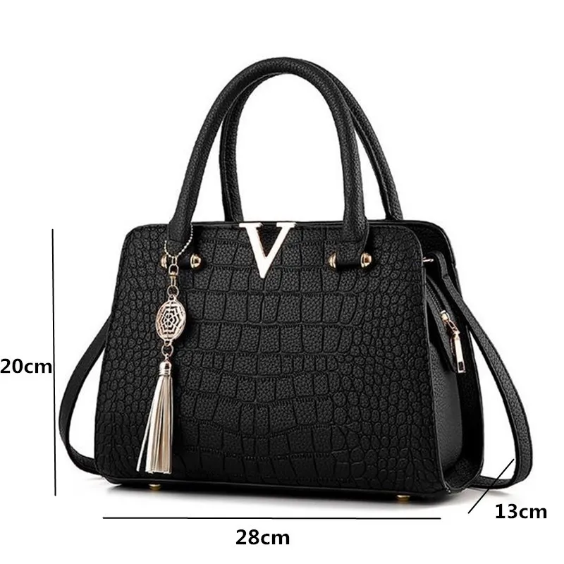  Woman Fashion Crocodile Leather V Letters Designer Handbags Luxury Quality Lady Shoulder Crossbody  - 32959632416