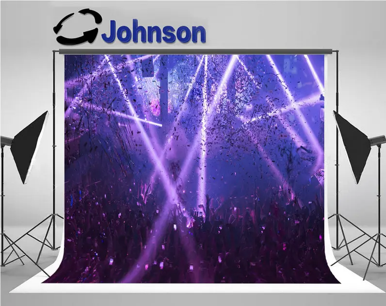 dj stage led light club concert photo backdrop Vinyl cloth