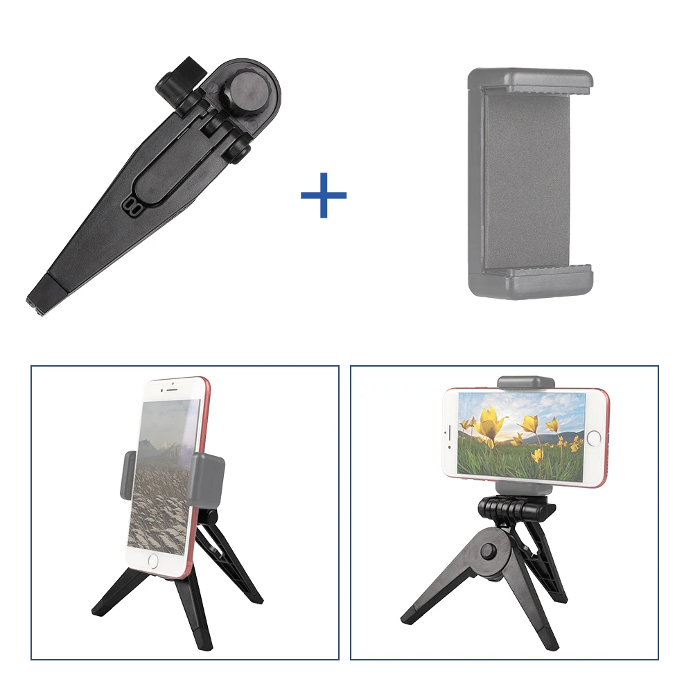 Kaliou Rotating Table Desk Mini Tripod for Smartphone iPhone Huaweixiaomi Samsung Monopod for Gopro 7 6 5 4 3 2 1 Sjcam SJ4000