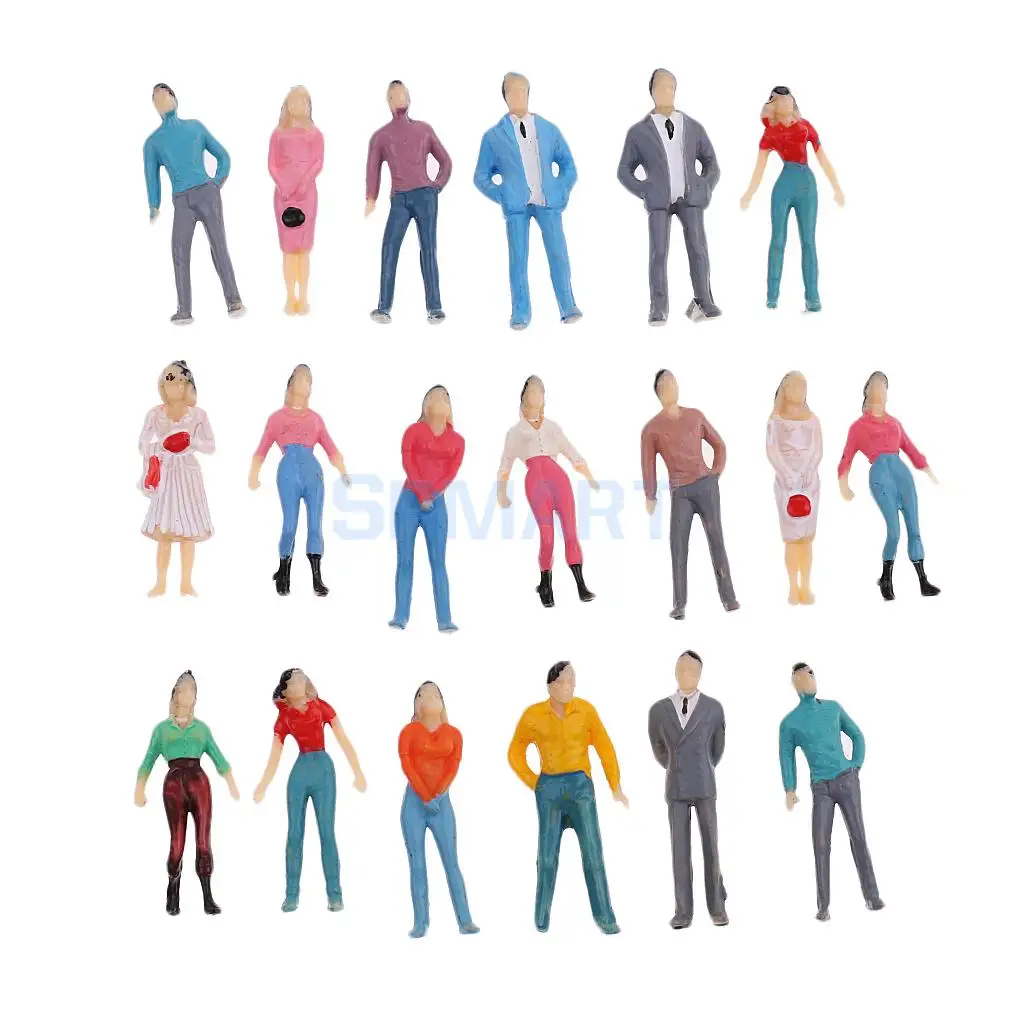 1 Pack People Figure Model Layout HO Scale Painted for Train Street Landscape Prop