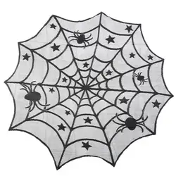Паутина дизайн Хэллоуин круглая скатерть покрытие стола красивый черный кружево Скатерть украшения для праздника и вечеринки поставки