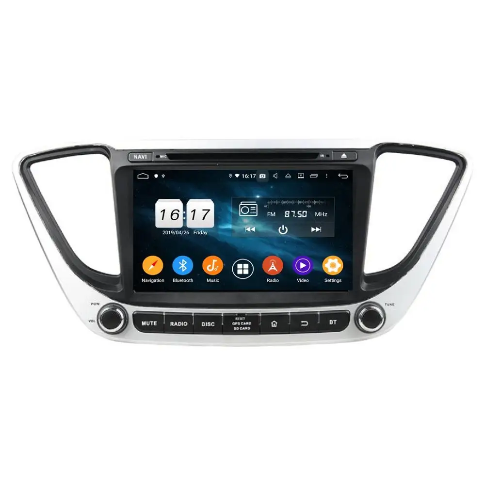 Cheap For Hyundai Verna Solaris 2017 2018 Android 9.0 Octa Core 2 din 8" Car Radio DVD GPS Bluetooth 4.2 WIFI USB Mirror-link 4gb+32gb 1