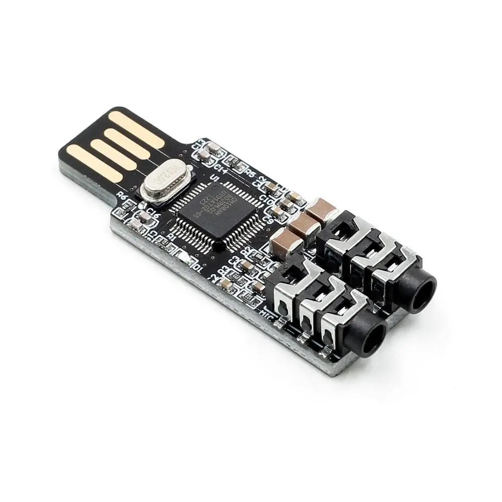 Внешняя звуковая карта CM108 USB накопитель подходит для ноутбуков и