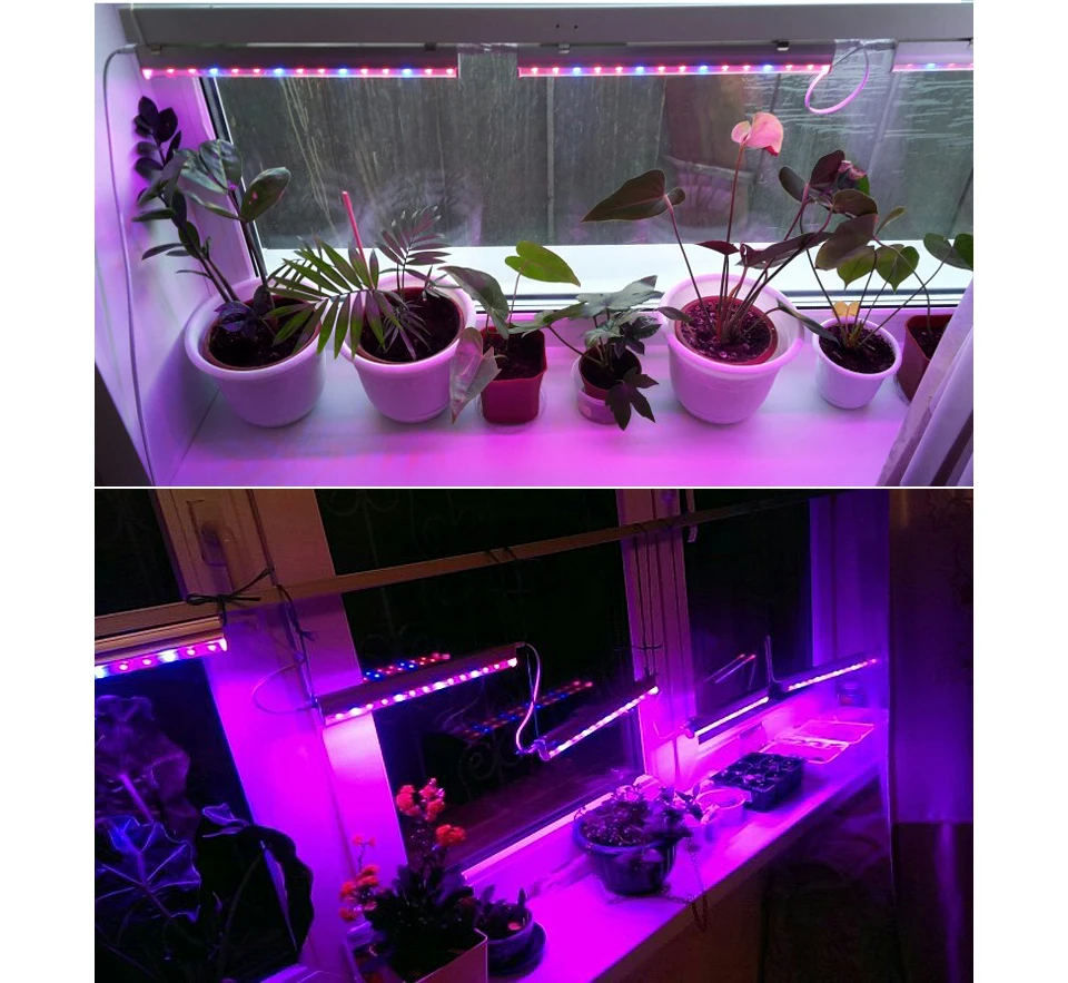 Светодиодный свет бар жесткой полосы T5 трубки лампы полный спектр светодиодный для выращивания домашних растений лампы для растений цветы растения гидропоники Системы 220 V 110 V