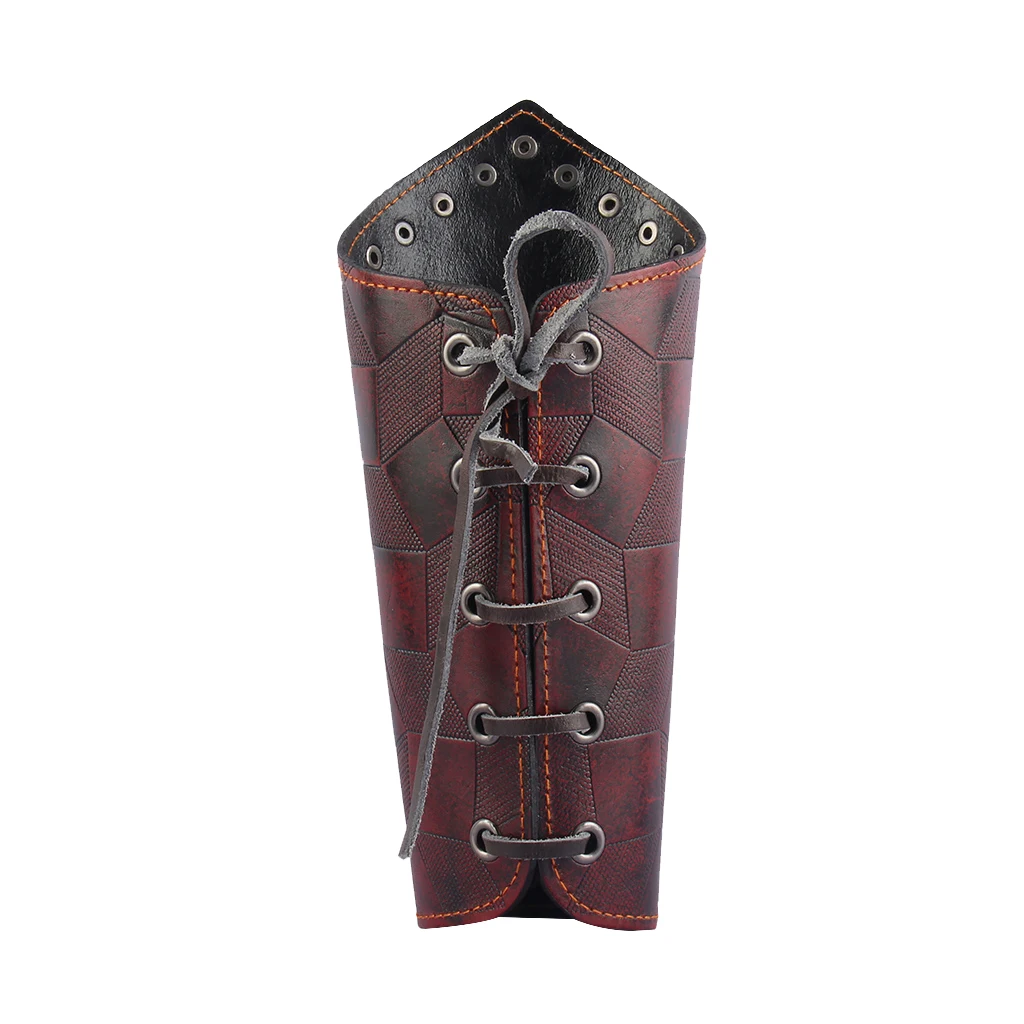 Handmade Leather Arm Guards Medieval Lace Up Punk Biker Men Women Arm Bracers Wristband