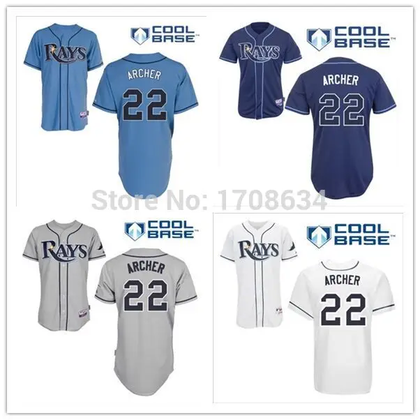 New Arrival 22 Chris Archer Jersey Baseball Jerseys Tampa Bay Rays