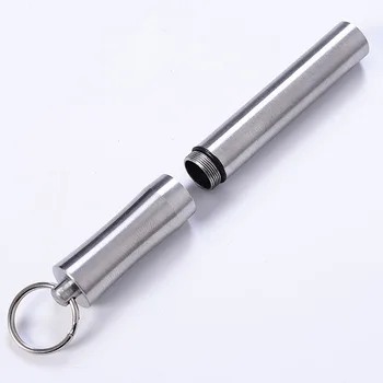 

Mini Pocket Pill Cases Toothpick Holder Waterproof Sealed stainless steel EDC Tools Emergency medicine Capsule container Jar