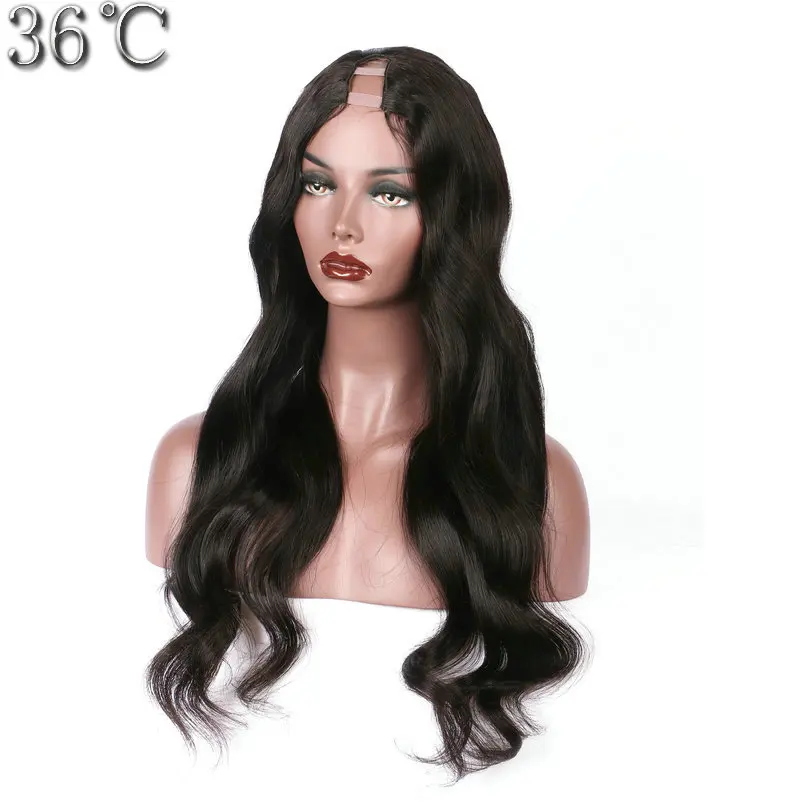 PAFF u-часть человеческих волос парики для женщин объемная волна 130% плотность бразильские волосы remy средняя часть 1*" натуральный цвет