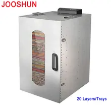 20 пищевые лотки, осушитель для закусок, сушилка для обезвоживания фруктов, овощей, травы, мяса, сушильная машина из нержавеющей стали 110 В 220 В, сушилка для чая