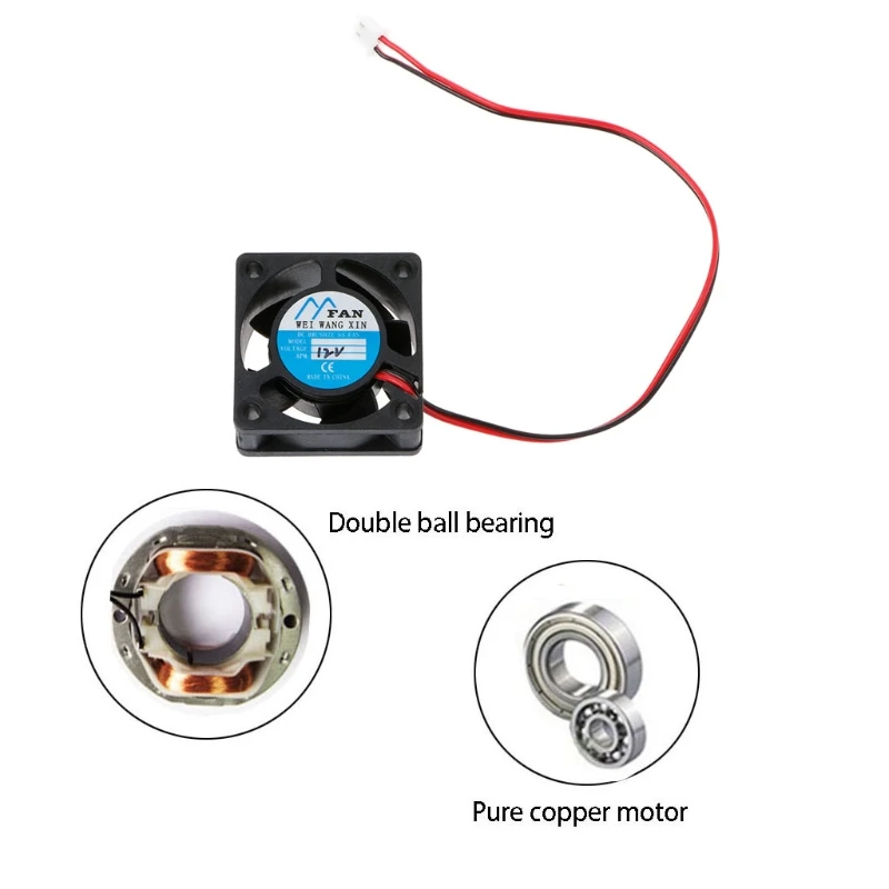 

Mini Cooler Fan 40mmx40mmx20mm DC 12V 2-Pin 5 Blade Brushless Computer Cooler 4020