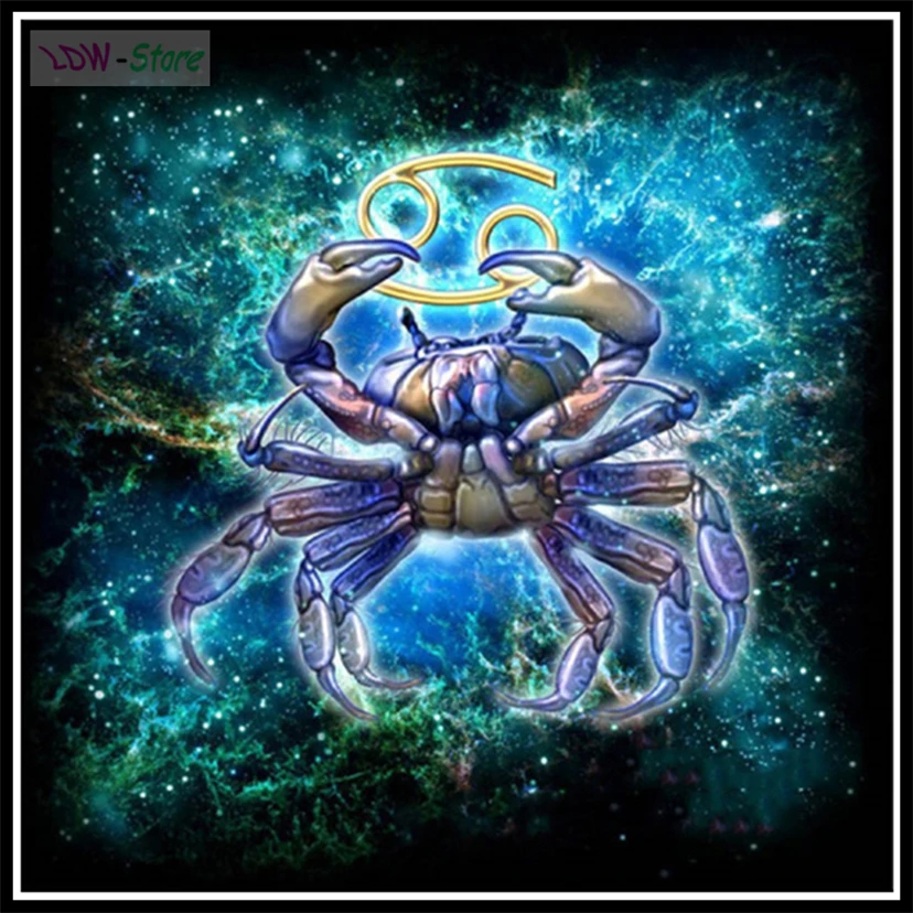 

Diamond Embroidery DIY Diamond Paintings Cross Stitch Rhinestones Pattern Full Square Drill Cancer Zodiac constellation WG538