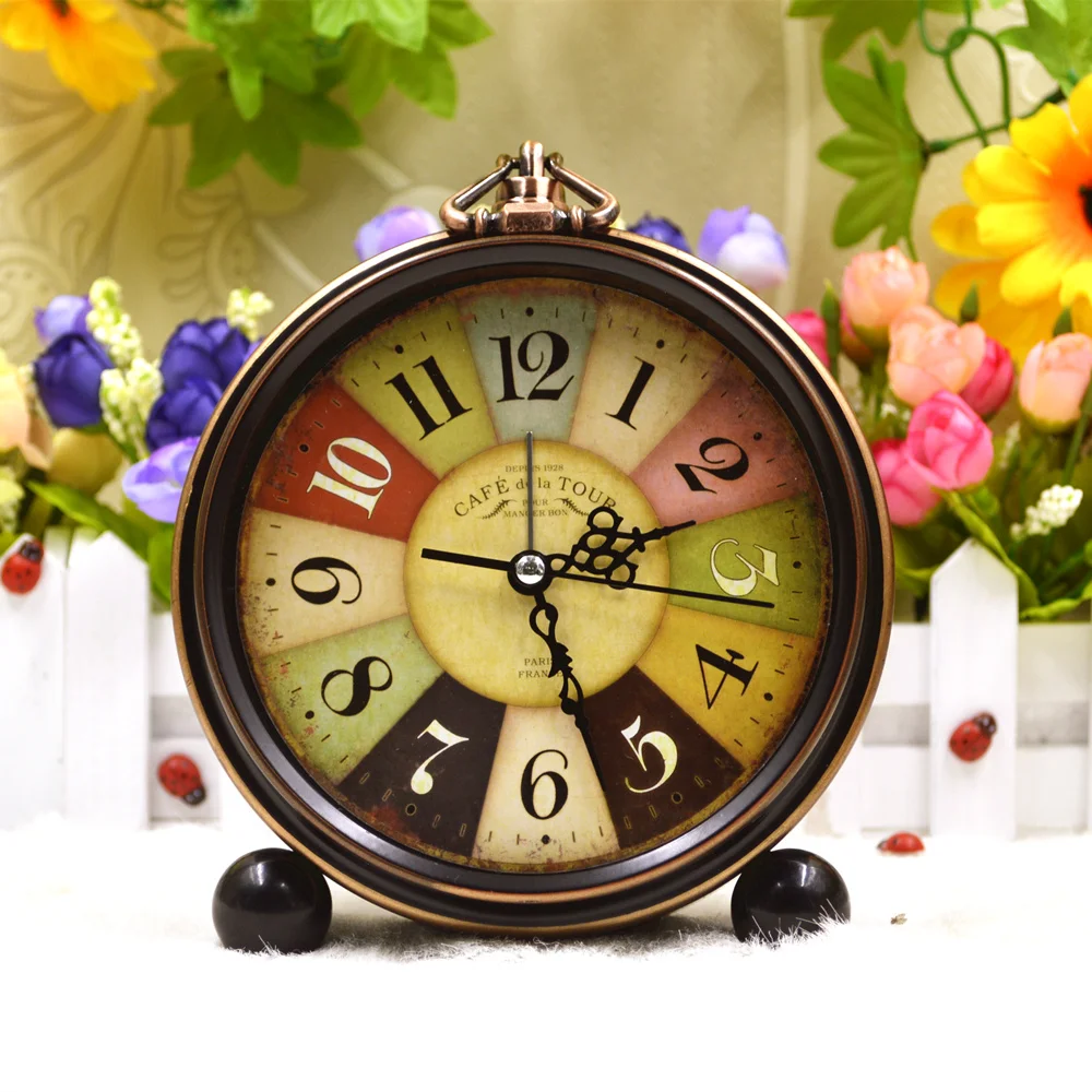 Vintage Metal Alarm Clock European Pointer SEIKO PYXIS Light Control