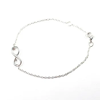 

High quality s925 sterling silver beach unlimited 8 anklet ladies personality simple fashion 8 word logo anklet 6-SL4002