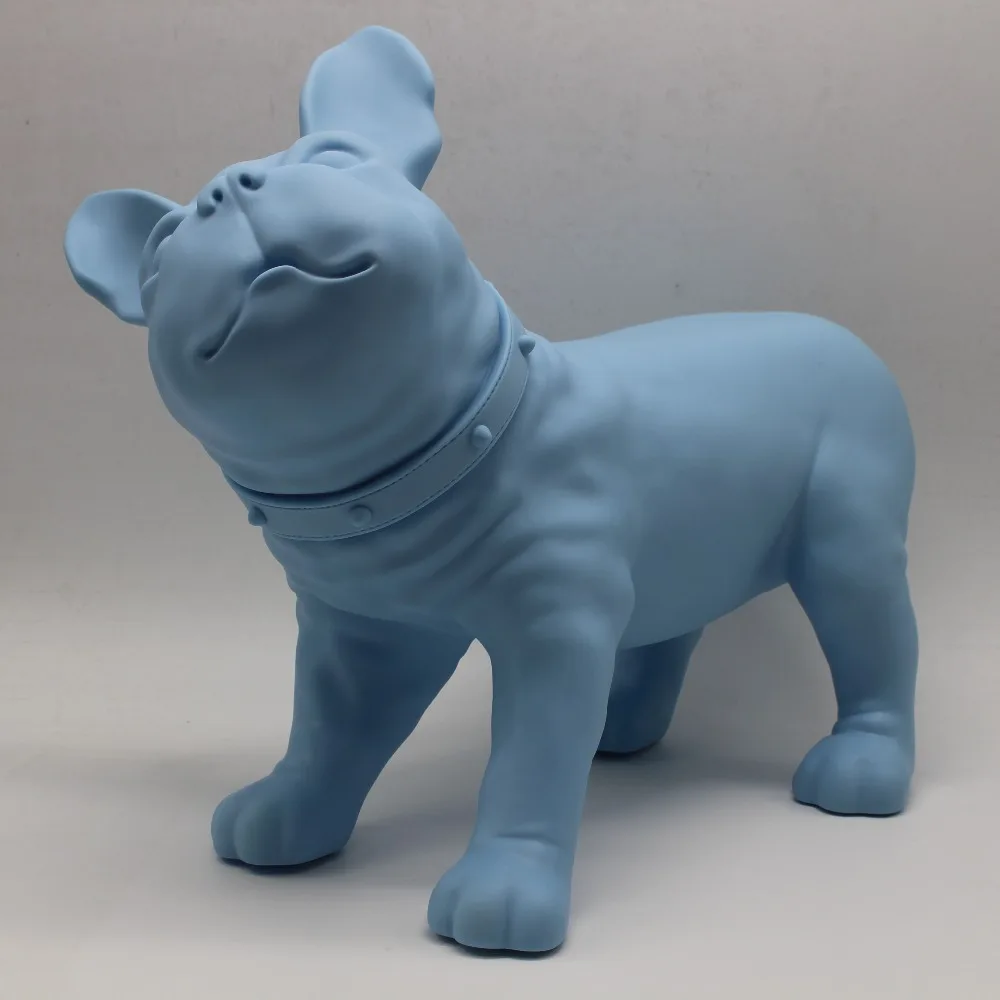 Синий пластиковый Французский бульдог манекен собаки продажи для магазина домашних животных дисплей