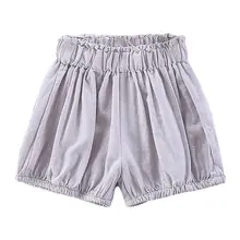 Летние детские шорты для маленьких девочек; мягкие повседневные облегающие шорты с высокой талией; шаровары; Новое поступление; модная детская одежда