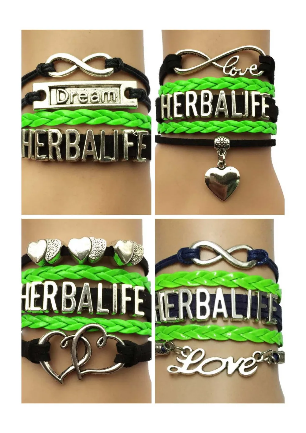 

Drop Shipping Infinity Love Herbalife Bracelet- Multilayer Retro Wristband Leather Friendship Cosmetics Charm Gift for Women