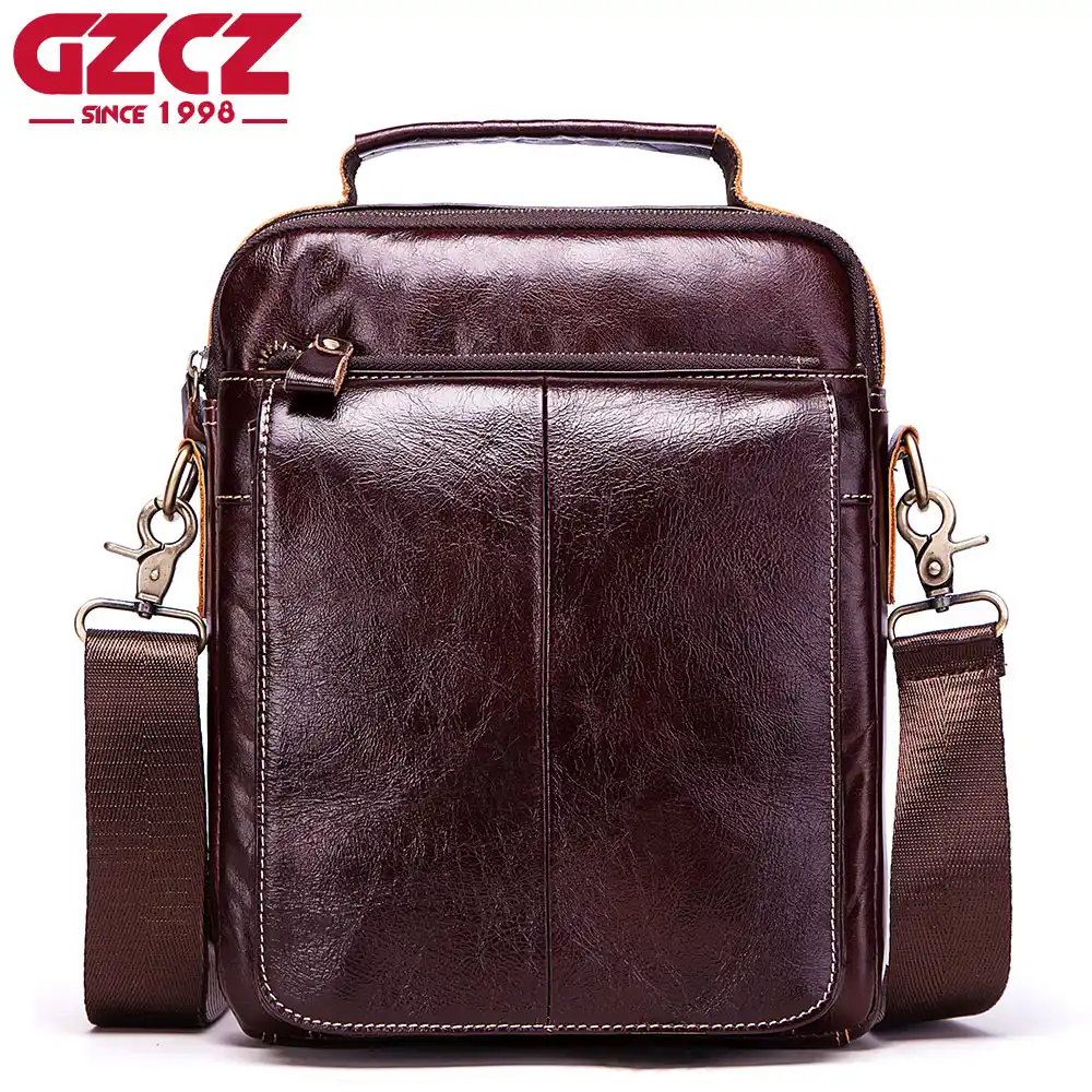 genuine leather crossbody men's bag