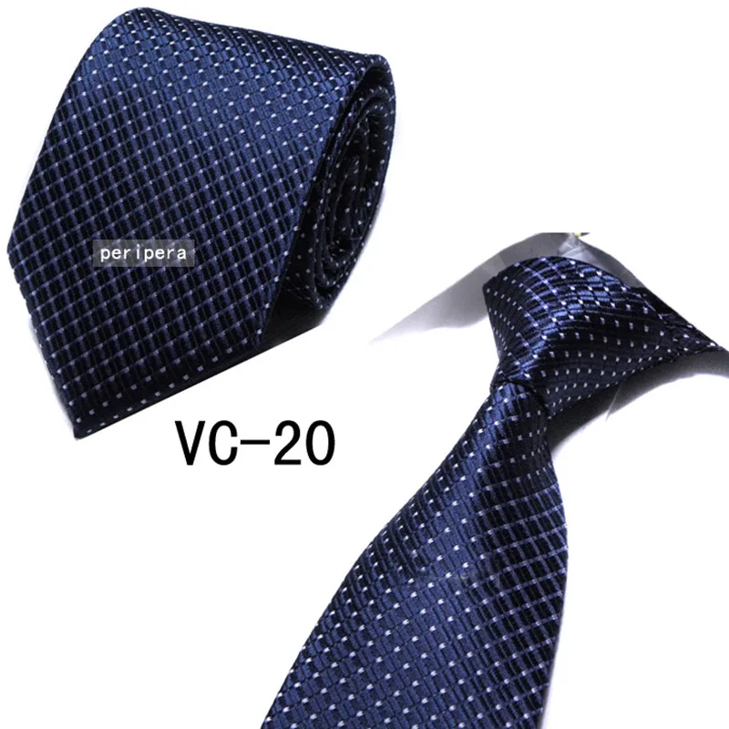 Классический полиэстер шелковые галстуки для мужчин роскошный деловой галстук 8 см Группа профессиональная одежда жаккардовый галстук мужской галстук бутик Gravatas - Цвет: VC-20