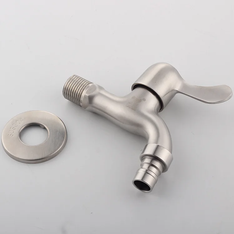 

Free shipping 304 stainless steel washin machine faucet with single handle bathroom bibcock and inwall mounted garden bibcock