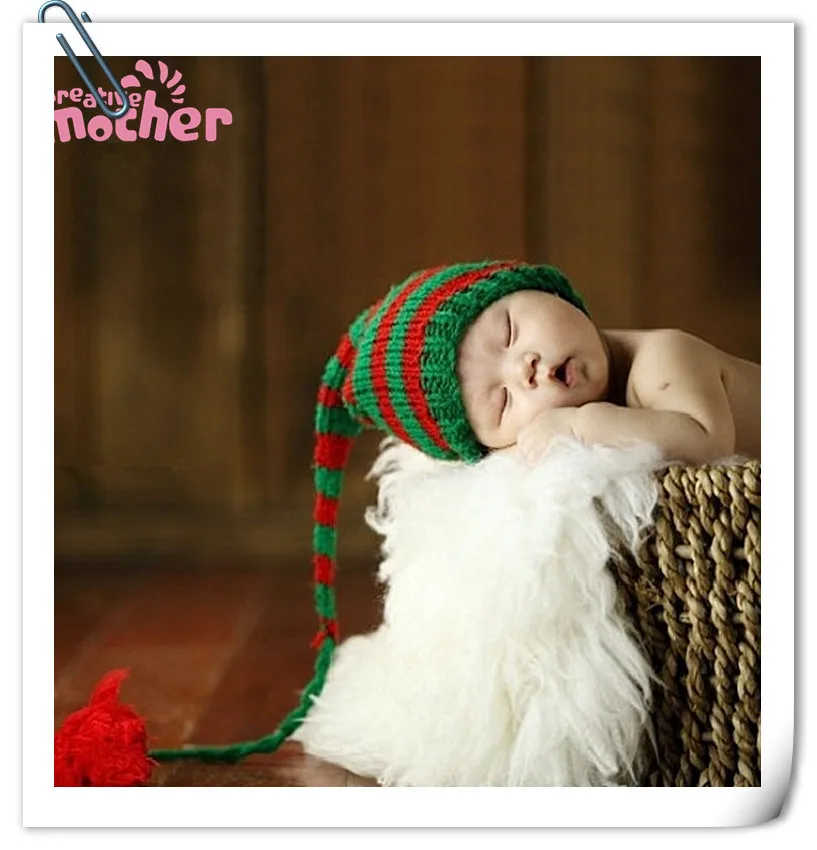 Baby Photography Props Accessories Long Tail Cap Newborn Photo Shoot Knitting Hat Infant Hats Prop Fotografia | Детская одежда и