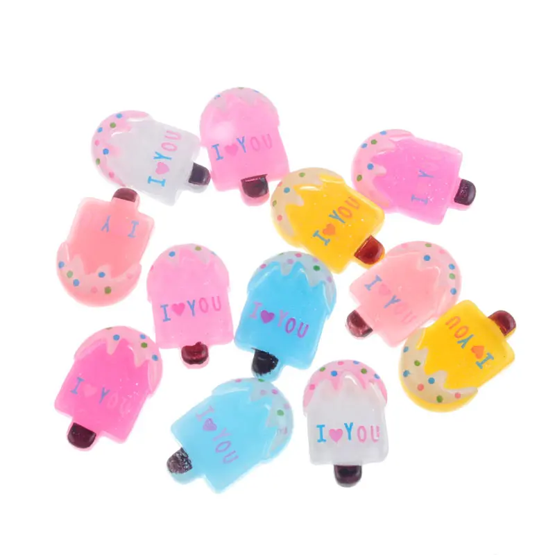 

LF 20Pcs Mixed 20x13mm Resin Popsicle Cabochon Flatback Decoration Crafts Embellishments For Scrapbooking Diy Accessories