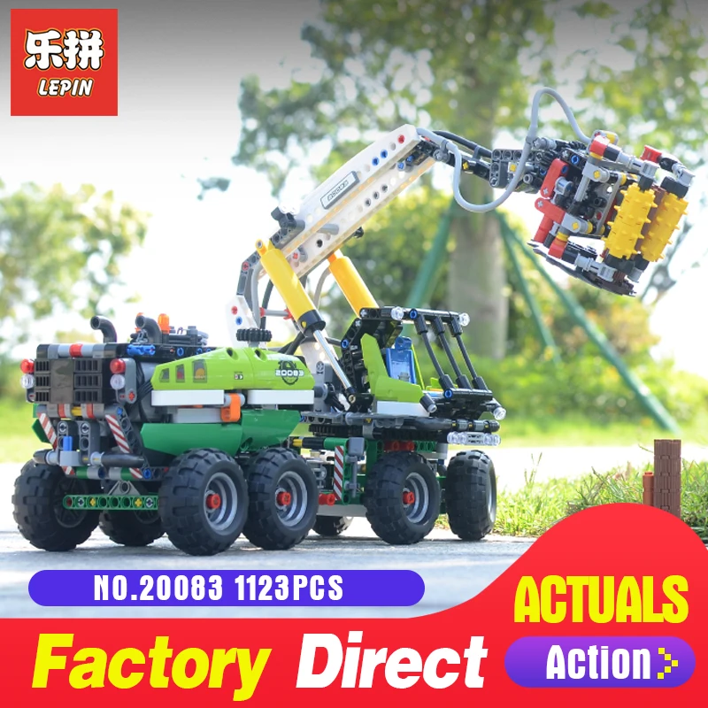 

2018 Lepin 20083 Technic Series Harvester Forestry Machine Compatible Legoing 42080 Building Blocks Bricks With Battery Box