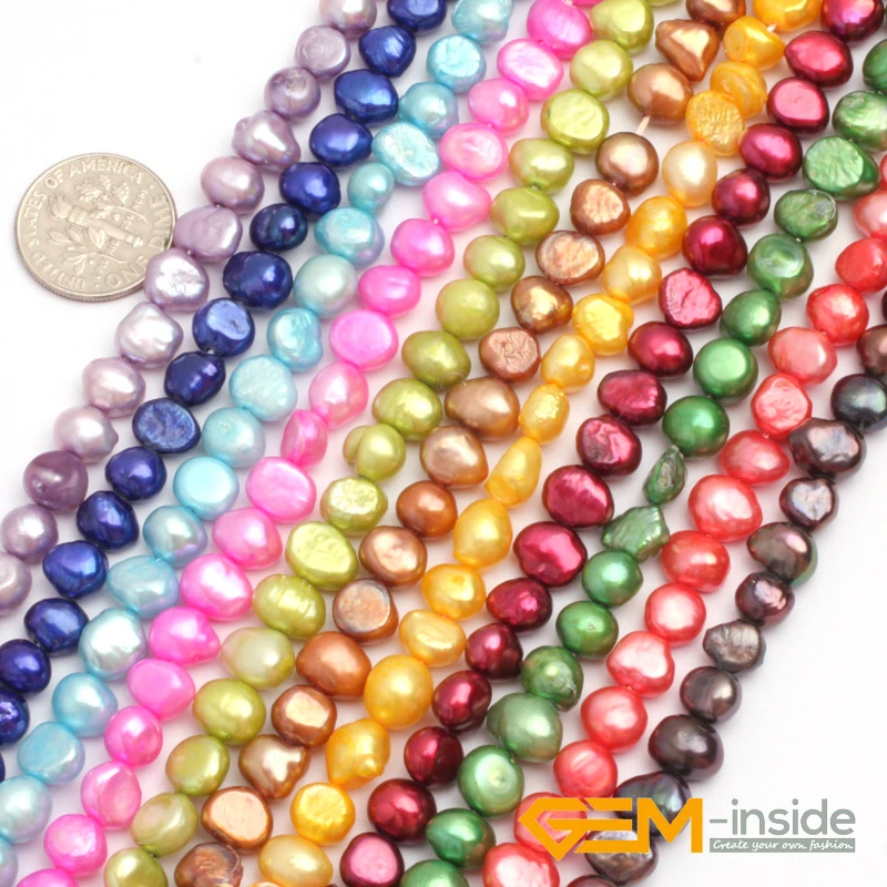 

6-7mm Freeform Cultured Pearl Beads Multi-Color To Select, DIY Loose Beads, For Jewelry Making Beads, Strand 13" Wholesale !