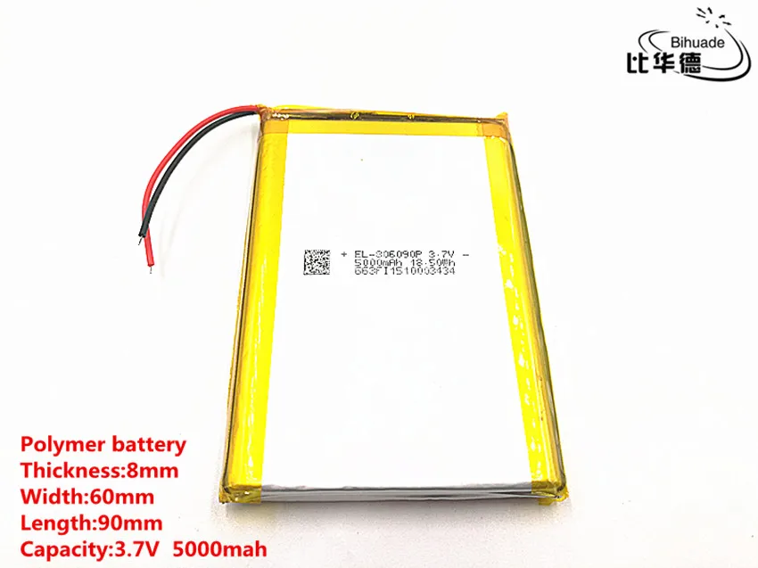 5000 mAH, 806090 Polímero de íon de
