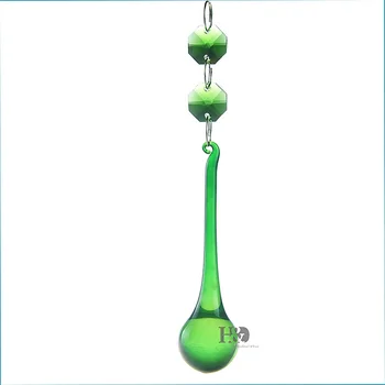 

Free Shipping Green Color Pendant Sun Catcher Crystal Prisms 10pcs/lot Water Drop Beads Chandelier Parts Home Decoration