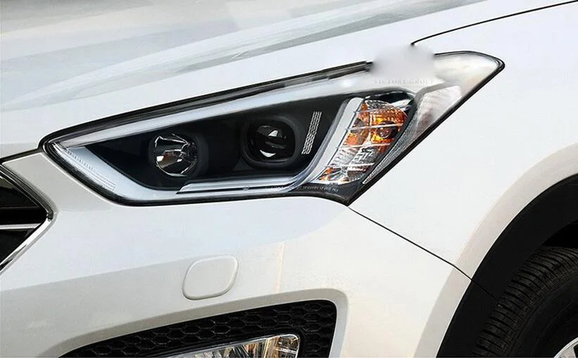 2 шт. автомобильный Стайлинг для hyundai ix45 фары 2013 ~ 2015 светодиодный DRL Bi Xenon объектив